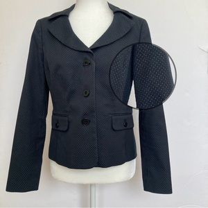Semantiks Black White Polka Dot Cotton Blend Jacket Blazer